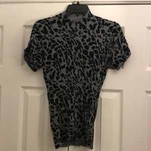 Grey and Black Animal Print Sweater